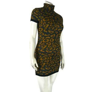 💵 GRIP COLLECTION Animal Print Turtle Neck Dress